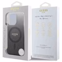 Guess MagSafe IML Glitter Gradient Case Apple iPhone 16 Pro - Zwart
