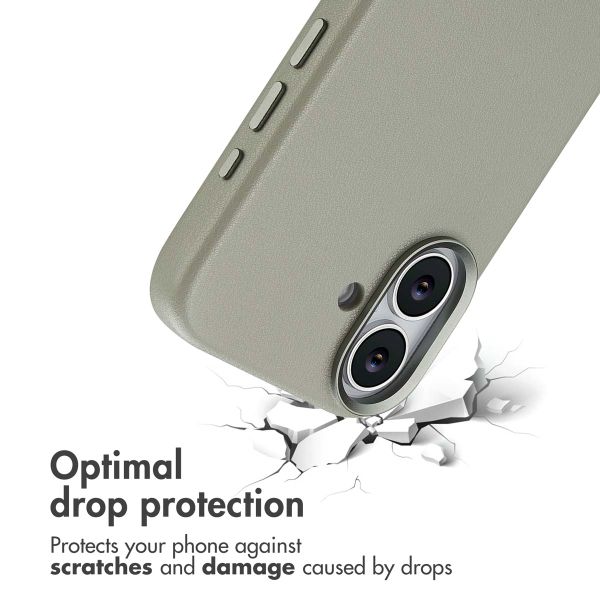 Accezz Leather Back Cover with MagSafe Apple iPhone 17 - Light Grey