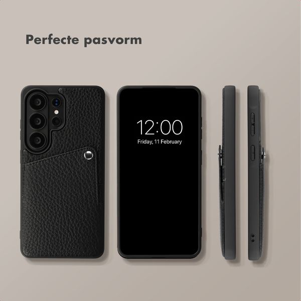 Selencia Riva Backcover met Pashouder Samsung Galaxy S26 Ultra - Black