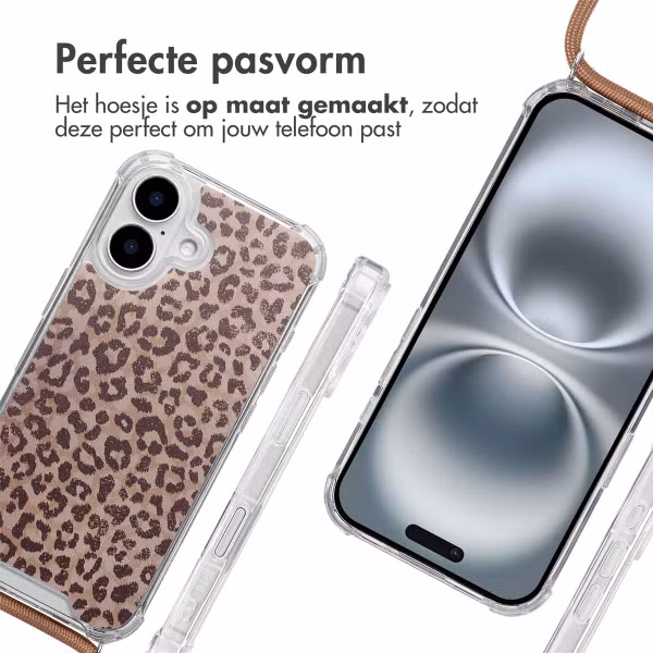 imoshion Design hoesje met koord Apple iPhone 16 - Leopard Mood