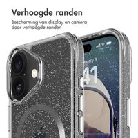imoshion Clear Glitter Backcover met MagSafe Apple iPhone 16 - Zilver