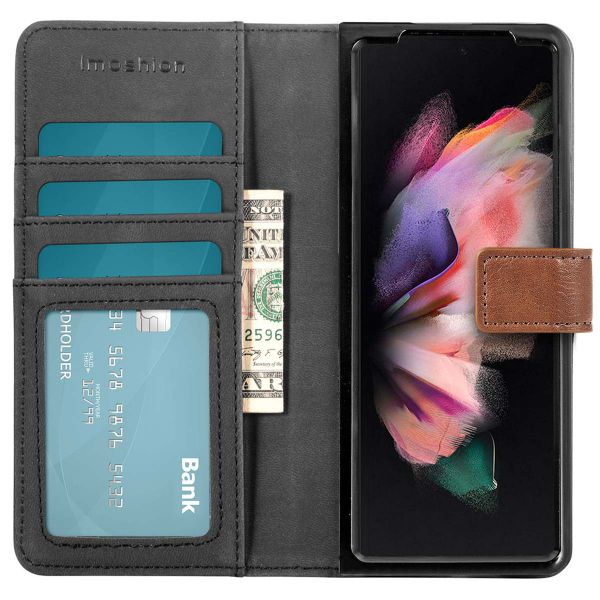 imoshion Luxe Bookcase Samsung Galaxy Z Fold3 - Zwart - Bruin