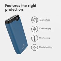 imoshion Power bank 20,000 mAh - 22.5W Fast charger - USB-C / USB-A - Blue