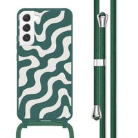 imoshion Siliconen design hoesje met koord Samsung Galaxy S22 Plus - Petrol Green Groovy