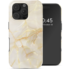 Selencia Vivid Case Apple iPhone 16 Pro - Golden Beige Marble