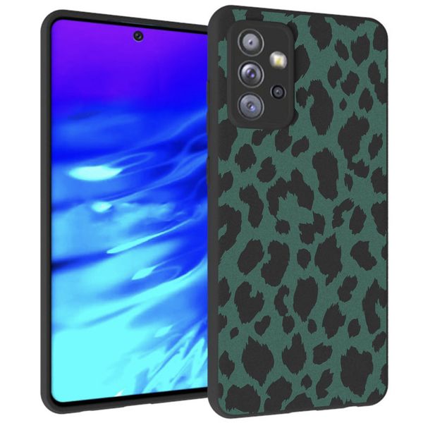 imoshion Design hoesje Samsung Galaxy A72 - Luipaard - Groen / Zwart