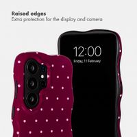 Selencia Vivid Wavy Back Cover with MagSafe Samsung Galaxy S26 Ultra - Happy Dots Burgundy