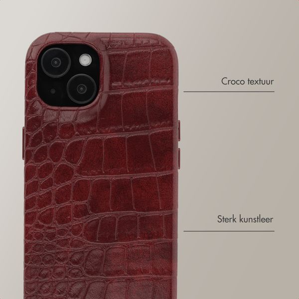 Selencia Croco Backcover met MagSafe Apple iPhone 15 - Burgundy