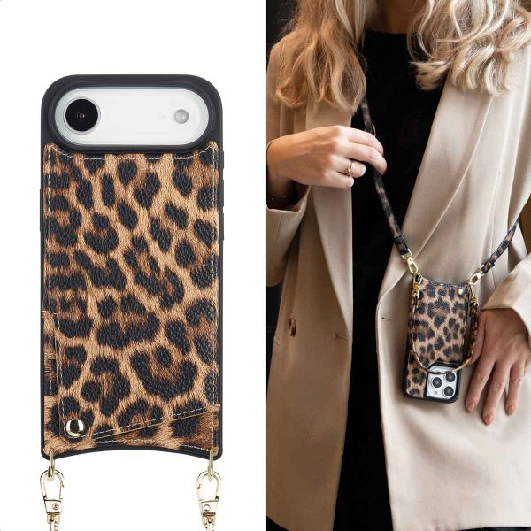 Selencia Nova Phone Case with Cord and Card Holder Apple iPhone Air - Leopard