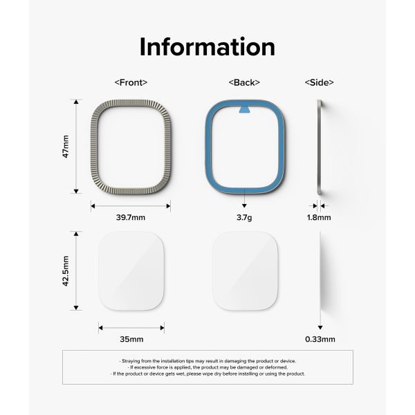 Ringke Bezel Styling + Screenprotector Apple Watch Ultra - 49 mm - Fluted Titanium