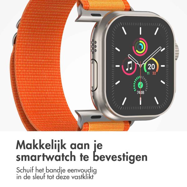 imoshion Nylon Alpine bandje Apple Watch Series 1 t/m 9 / SE (38/40/41 mm) | Series 10 (42 mm) - Oranje