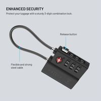 Fixed Tag Lock met Apple Find My Support - TSA reisslot voor de koffer - Zwart