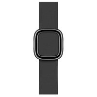 Apple Leather Band Modern Buckle Apple Watch Series 1 t/m 9 / SE (38/40/41 mm) | Series 10 (42 mm) - Maat S - Zwart