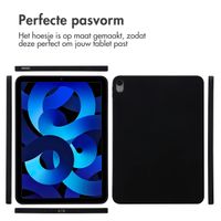 Accezz Liquid Silicone Backcover met penhouder Apple iPad Air 11 inch (2025) M3 / (2024) M2 / Air 5 (2022) / Air 4 (2020) - Zwart