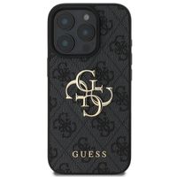 Guess 4G Metal Logo Backcover iPhone 16 Pro Max - Zwart