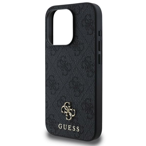 Guess 4G Metal Logo Backcover MagSafe Apple iPhone 15 Pro - Zwart