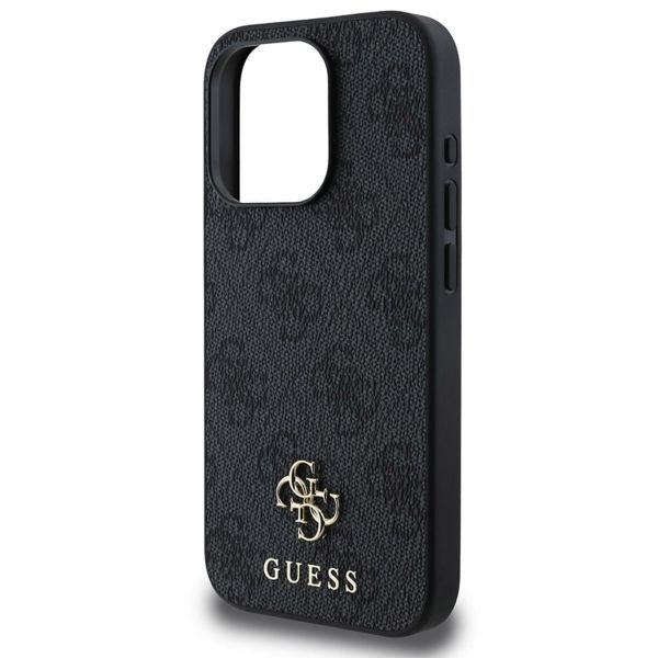 Guess 4G Metal Logo Backcover MagSafe iPhone 15 Pro - Zwart