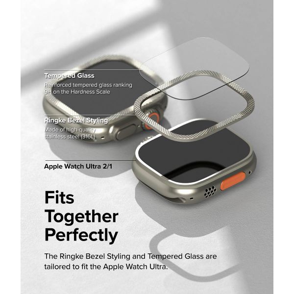 Ringke Bezel Styling + Screenprotector Apple Watch Ultra - 49 mm - Knurling Titanium