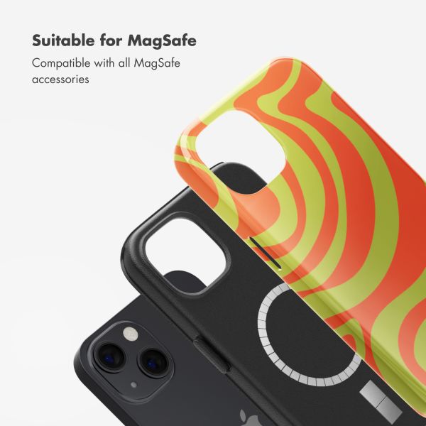 Selencia Vivid Back Cover with MagSafe Apple iPhone 13 - Wavy Swirl Orange Fern