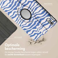 imoshion 360° Draaibare Design Bookcase Lenovo Tab M10 5G - White Blue Stripes