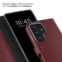 Selencia Genuine Leather Book Case Samsung Galaxy S26 Ultra - Burgundy