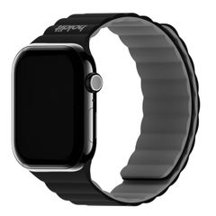 Holdit Siliconen bandje magneet Apple Watch Series 1 - 9 / SE (38/40/41 mm) | Series 10 / 11 (42 mm) - Black / Grey
