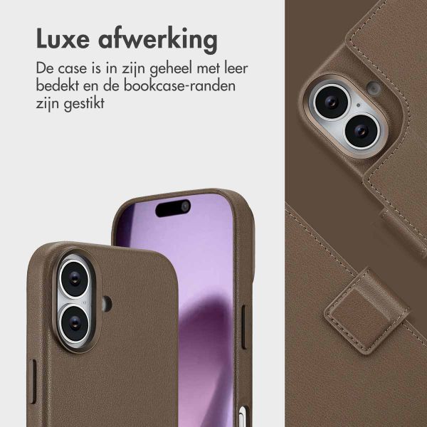Accezz Leather Bookcase 2-in-1 met MagSafe Apple iPhone 17 - Coffee Brown