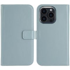 Selencia Genuine Leather Book Case Apple iPhone 16 Pro - Air Blue