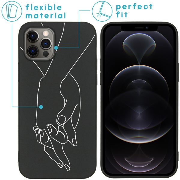 imoshion Design hoesje iPhone 12 (Pro) - Hand - Zwart