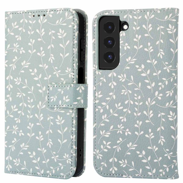 imoshion Design Bookcase Samsung Galaxy S22 - Smoke Green Flowers