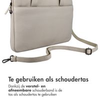 Accezz Leather Laptoptas 16 inch - Beige
