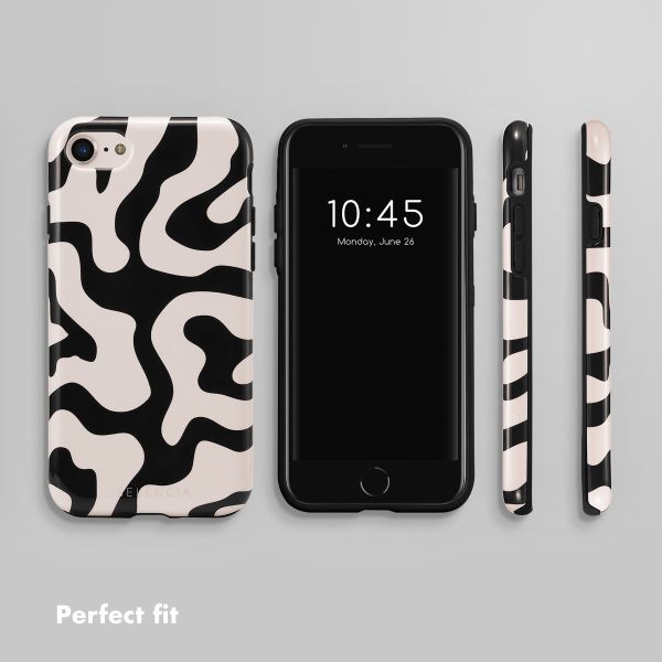Selencia Vivid Back Cover Apple iPhone SE (2022 / 2020) / 8 / 7 / 6(s) - Art Wave Black