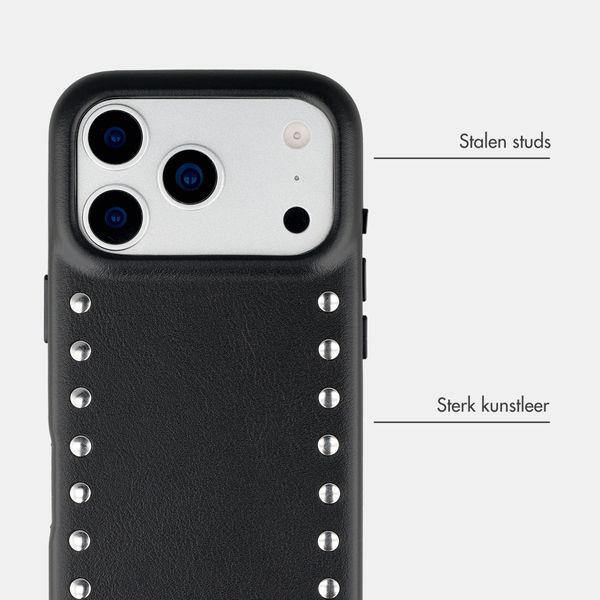 Selencia Studs Backcover met MagSafe Apple iPhone 17 Pro Max - Velvet Black