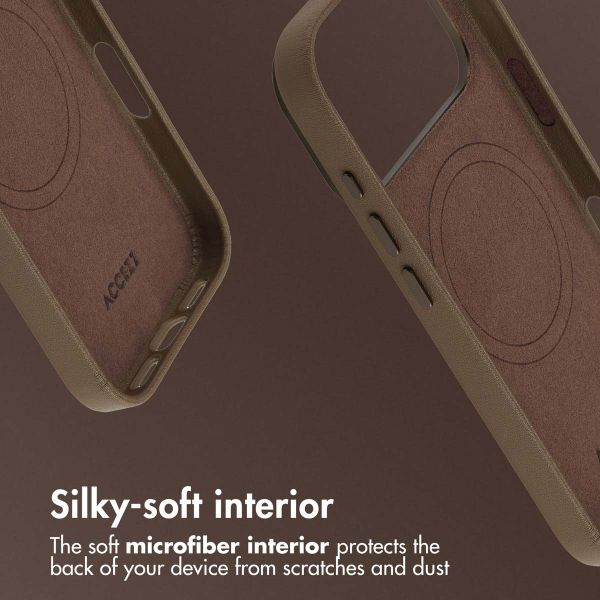 Accezz Leather Back Cover with MagSafe Apple iPhone 17 Pro Max - Coffee Brown