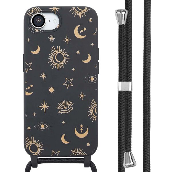 imoshion Siliconen design hoesje met koord iPhone 16e - Sky Black