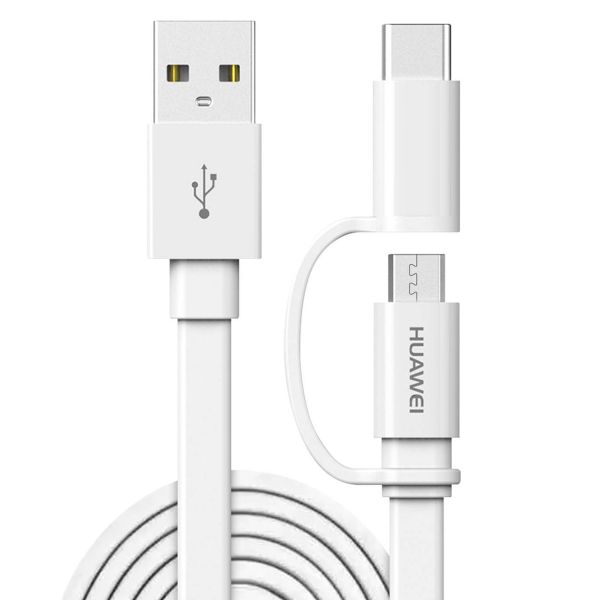 Huawei Originele USB naar Micro-USB & USB-C kabel - 1,5 meter - Wit