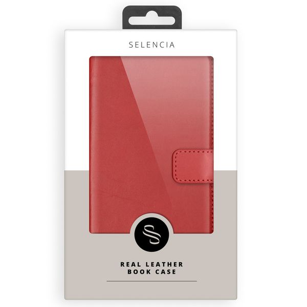 Selencia Echt Leren Bookcase Samsung Galaxy A40 - Rood