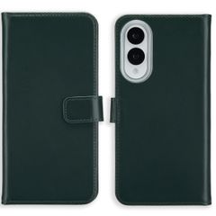 Selencia Echt Leren Bookcase Samsung Galaxy S25 Edge - Groen