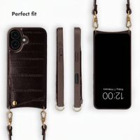 Selencia Nova Real Leather Back Cover with Card Holder Apple iPhone 17 - Dark Chocolate