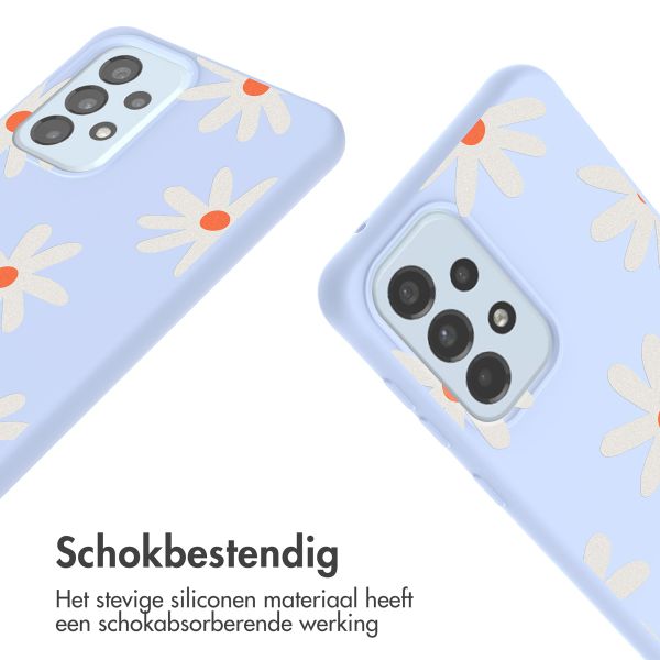 imoshion Siliconen design hoesje met koord Samsung Galaxy A33 - Lila Flower Distance