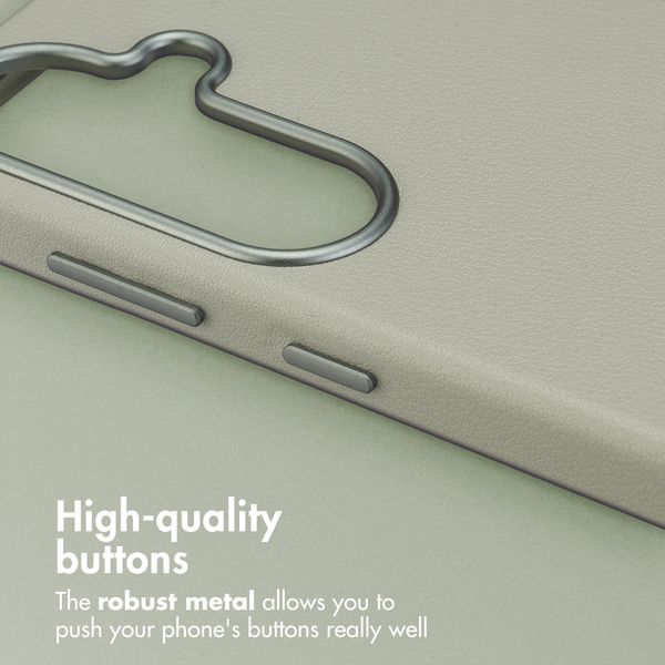 Accezz Leather Back Cover with MagSafe Samsung Galaxy S26 - Light Grey