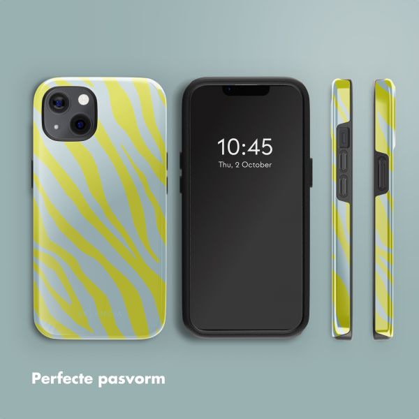 Selencia Vivid Tough Backcover met MagSafe iPhone 13 - Zebra Winter Sky Titanium Yellow