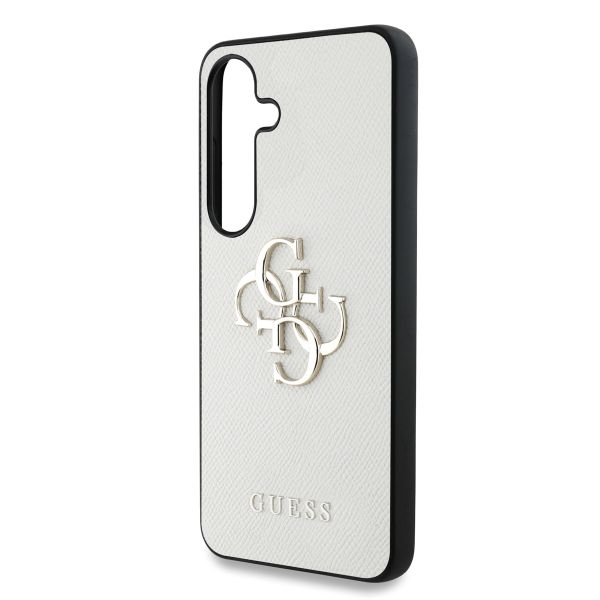 Guess 4G Metal Logo Saffiano Backcover Samsung Galaxy S25 - Beige