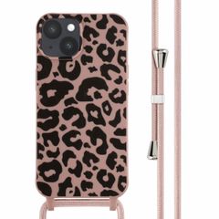 imoshion Siliconen design hoesje met koord Apple iPhone 14 - Animal Pink