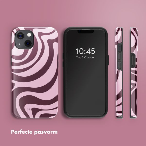 Selencia Vivid Backcover met MagSafe Apple iPhone 13 - Wavy Swirl Pink Plum