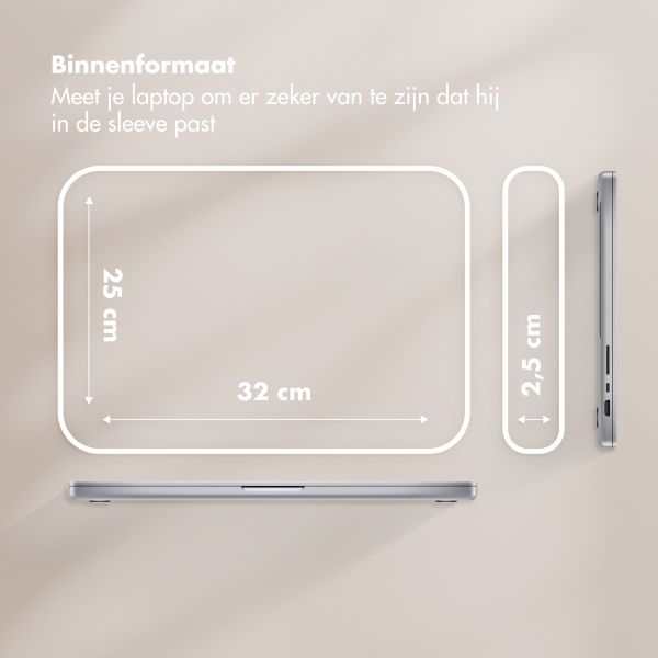 Selencia Puffy Laptop hoes 13-14 inch - Laptopsleeve - Beige