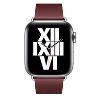 Apple Leather Band Modern Buckle Apple Watch Series 1 t/m 9 / SE (38/40/41 mm) | Series 10 / 11 (42 mm) - Maat L - Garnet