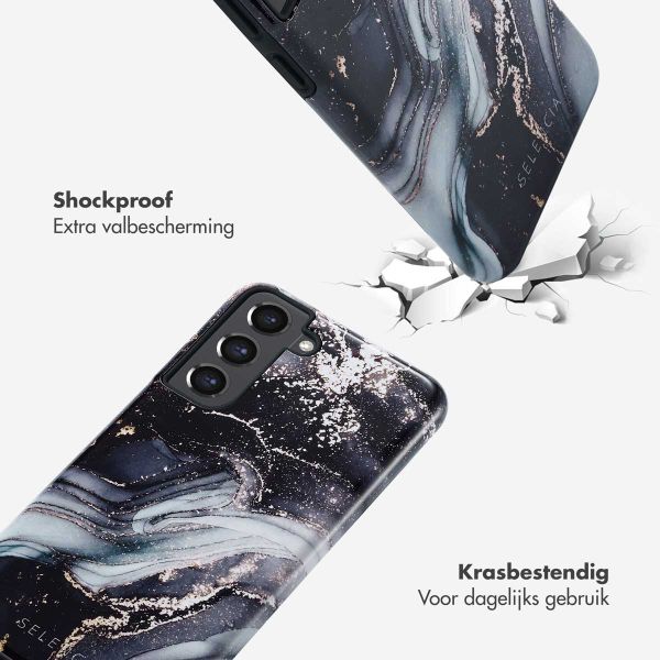 Selencia Vivid Tough Backcover Samsung Galaxy S21 FE - Chic Marble Black