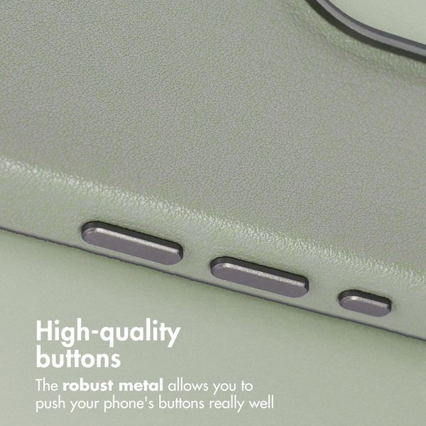 Accezz Leather Back Cover with MagSafe Apple iPhone 15 - Light Grey