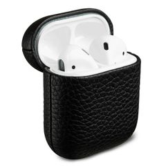 Accezz Genuine leather case  Apple AirPods 1 / 2 - Black